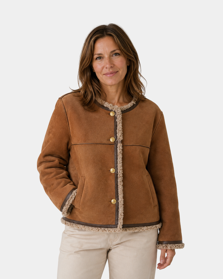 Agnès - Veste Suédée Bordée