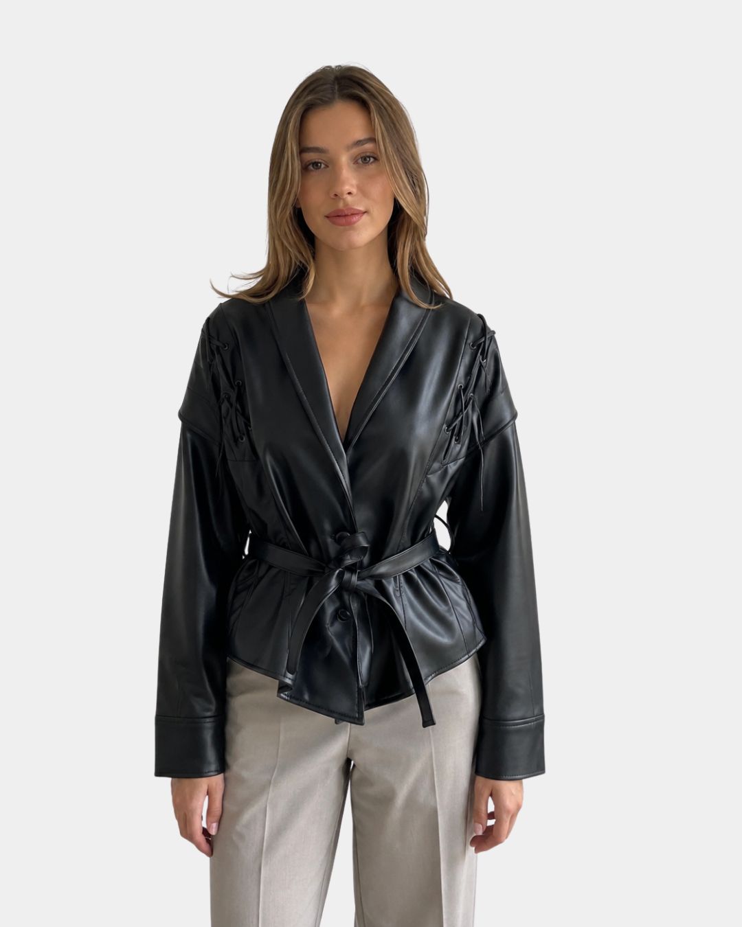 JOLYSSE | MANTEAU PORTEFEUILLE SIMILI CUIR