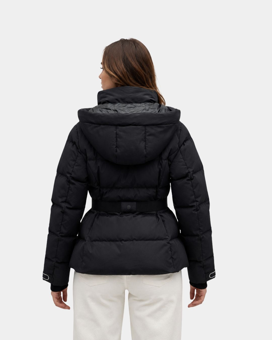 ELÉANNE | MANTEAU DOUDOUNE NOIR CEINTURÉ