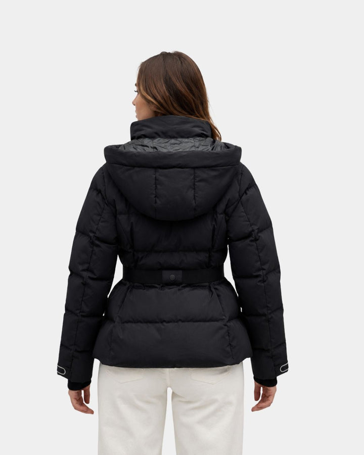ELÉANNE | MANTEAU DOUDOUNE NOIR CEINTURÉ