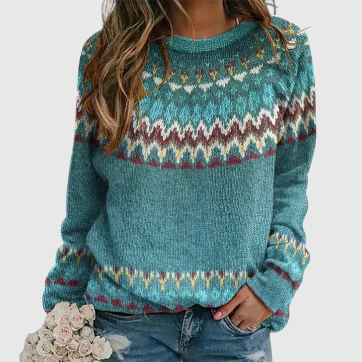 Regina | Pull avec Motif Rétro Wave