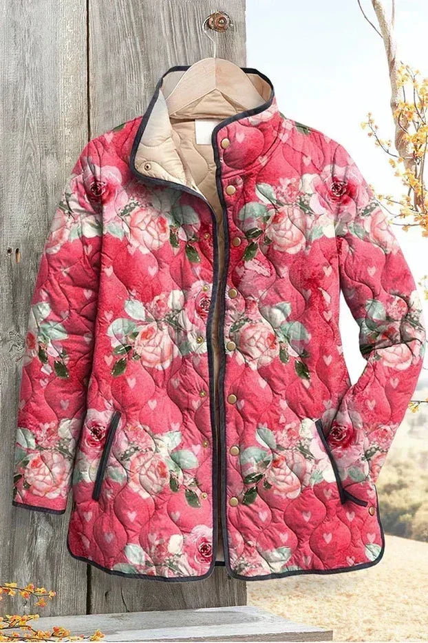 Simone - Veste Matelassée Roses