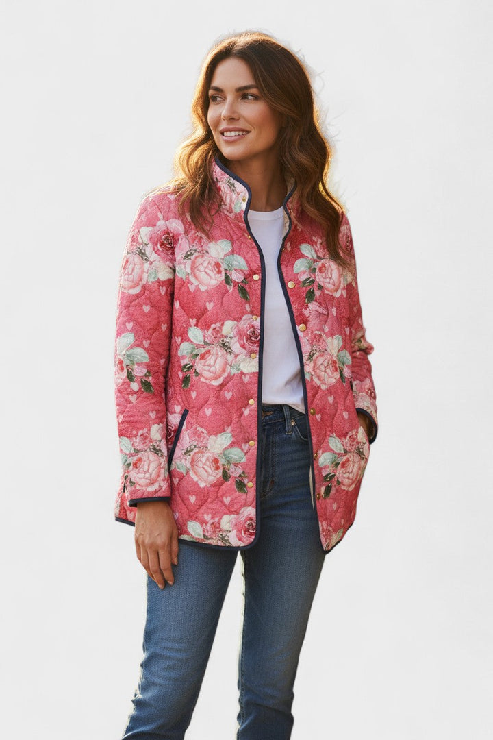 Simone - Veste Matelassée Roses